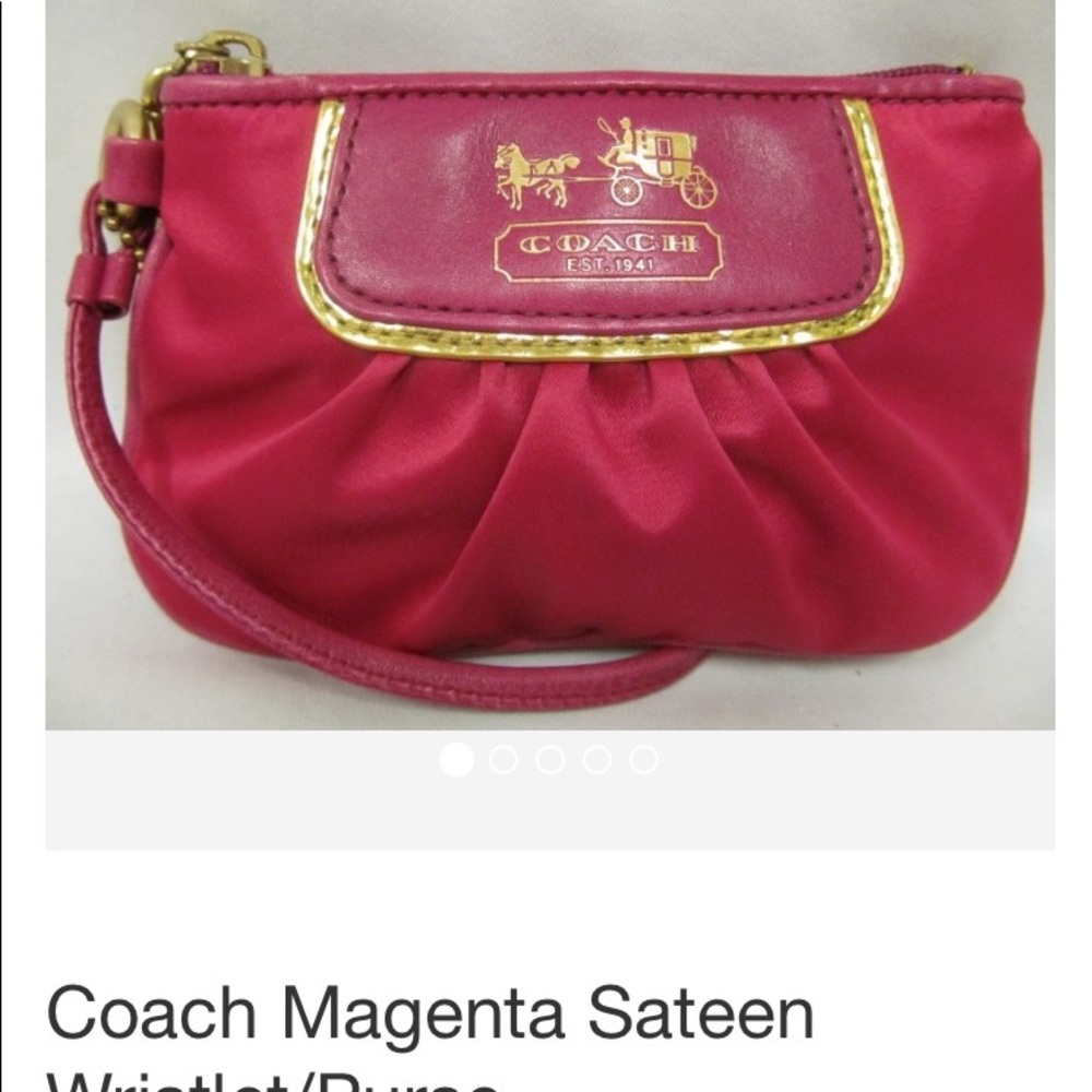 Coach hot pink wristlet